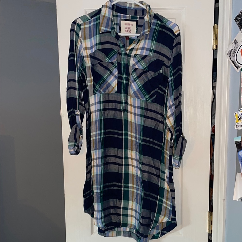 Plaid Shirt Dress- Juniors
